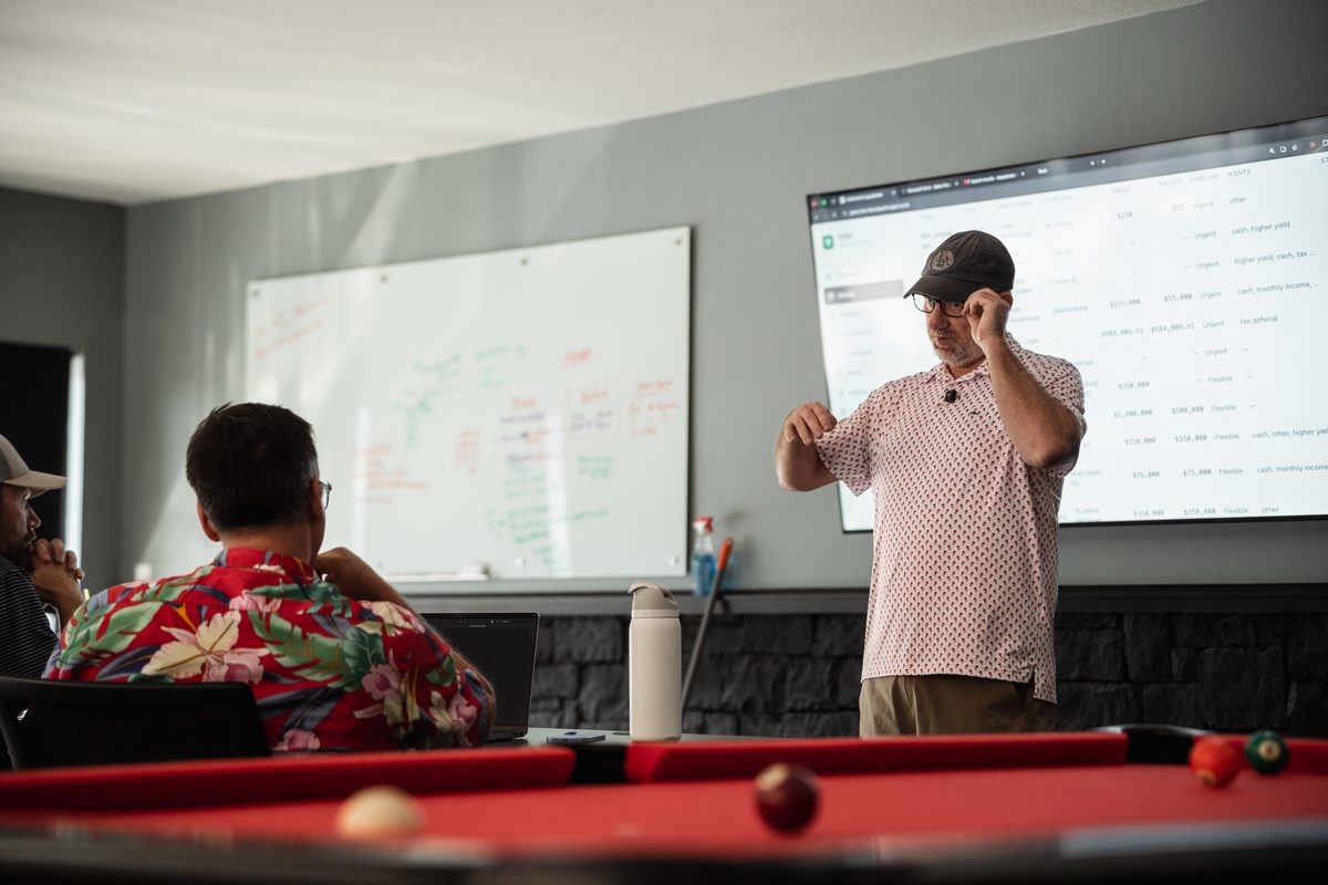 A position being mapped out on the whiteboard